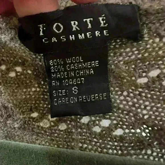 Forte Cashmere / Wool blend Open Front Cardigan size Small lightweight casual - Picture 3 of 5